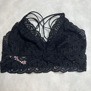Victoria’s Secret Pink Bralette, Black, Lace, Size XL